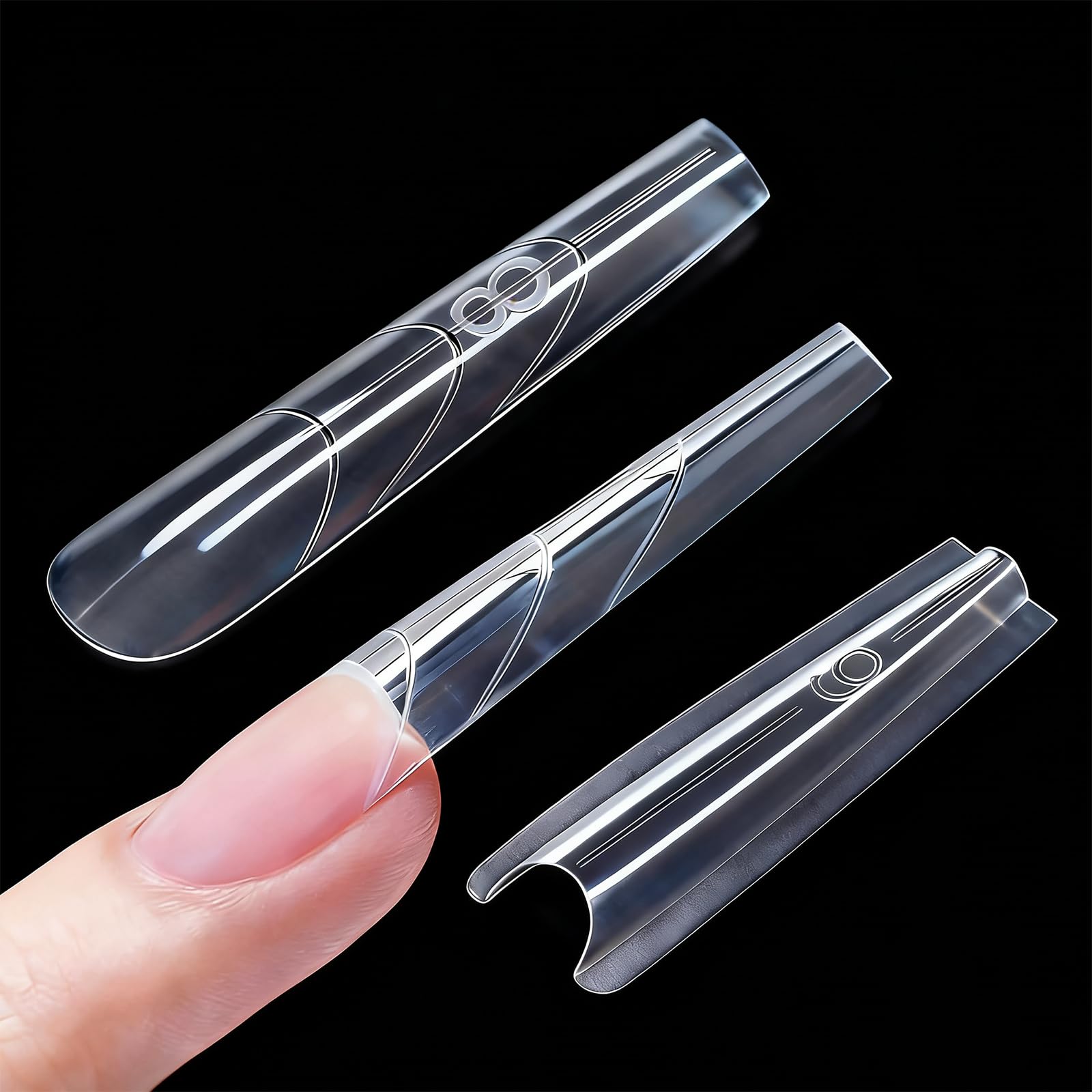 Original Sandwich Nagelformen Dual Set 240 Piezas Largo Sargnagel Plantilla Para Pronto Alargamiento De Uñas Sin Plantillas De Papel Necesarias 15 Tamaños Form