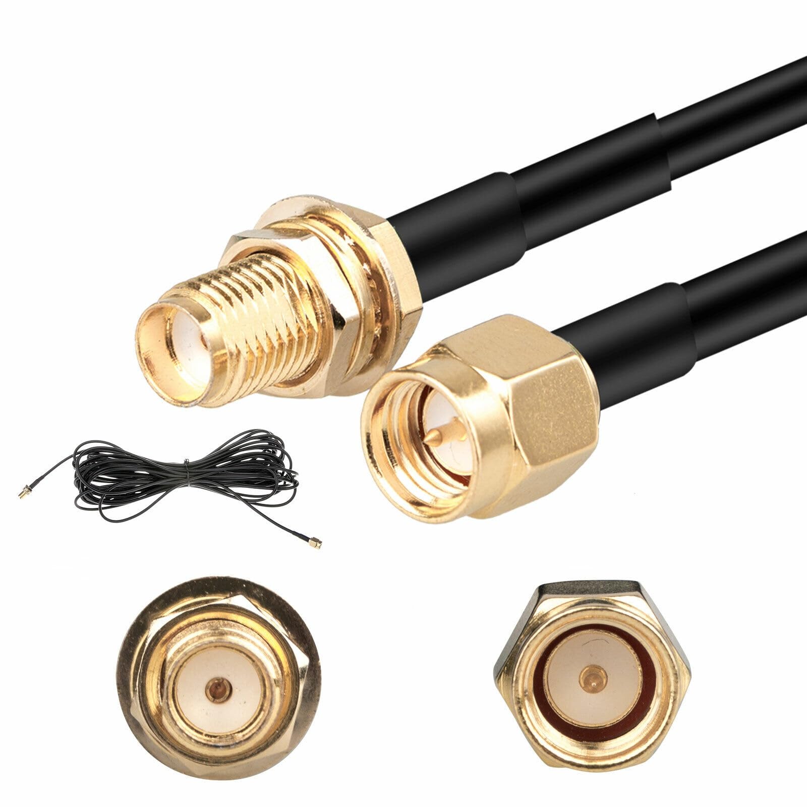 ASHMAV 30ft WiFi Antenna Extension Coaxial Cable Cord for Wi-Fi Wireless Router