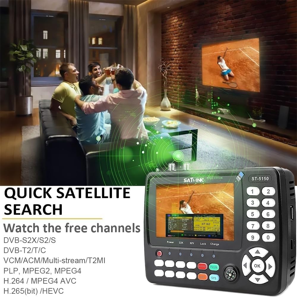 Satlink ST-5155 H.265 (10 bits) Appareil de mesure combo DVB-S/S2/T/T2/C