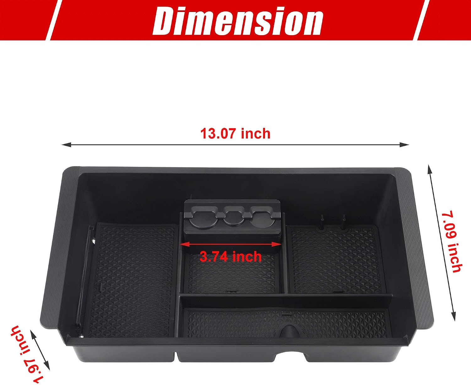 Richeer Center Console Organizer Compatible with 2014-2018 Silverado/Sierra 1500/2500HD/3500HD Yukon Yukon XL ABS Tray Armrest Box Secondary Storage - Full Console w/Bucket Seats ONLY