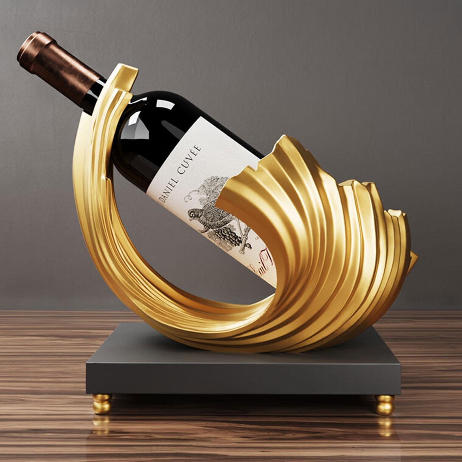 Botellero de mesa – Soporte para botellas de vino de resina, organizador