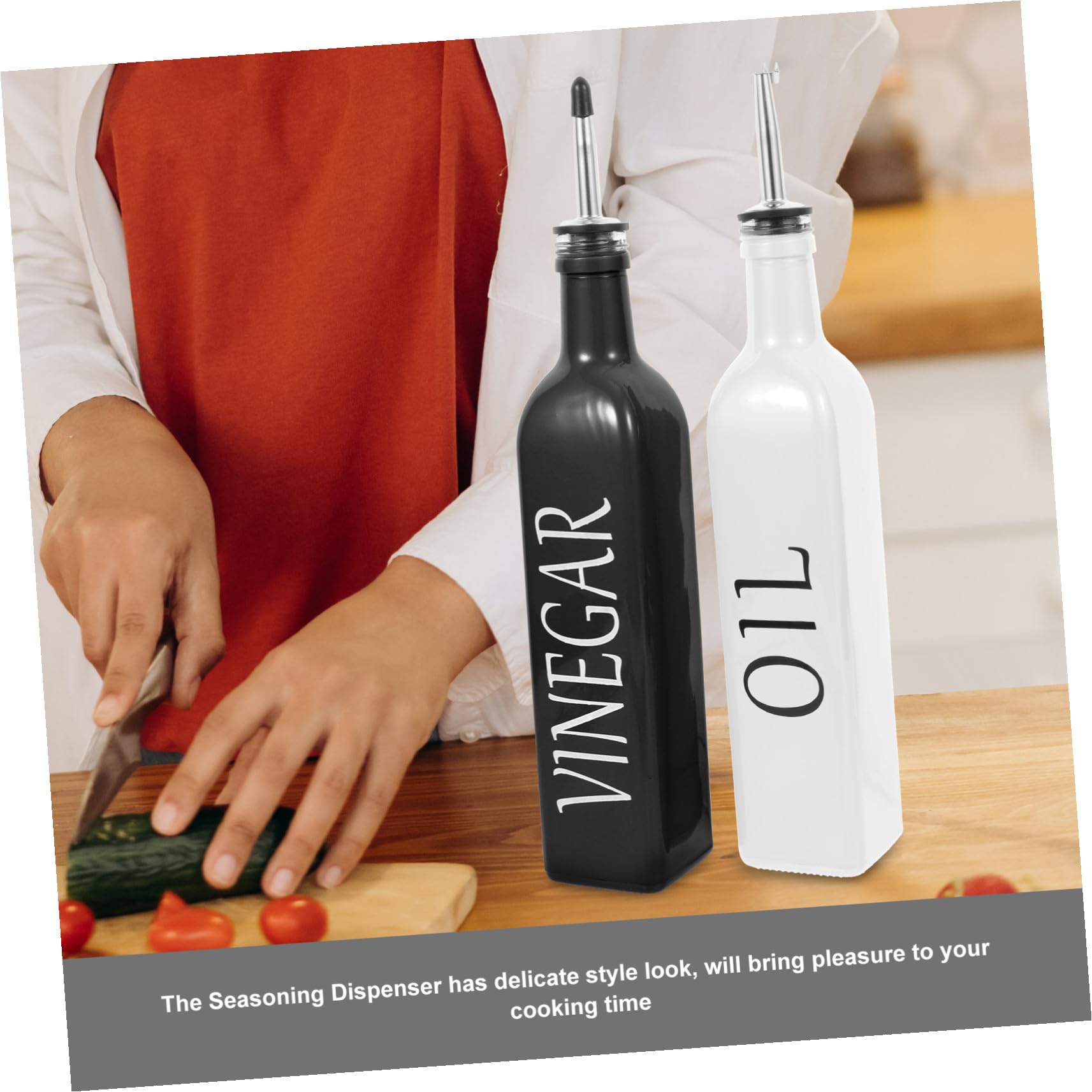 Design Glas Stilvollem Ausgießer für mit aus Tropffreiem Ölspender Multifunktionaler Kunststoff Essig Küche und Salate