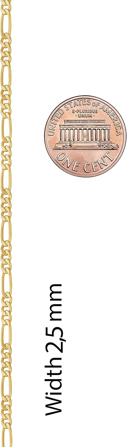 LIFETIME JEWELRY 2.5mm Figaro Chain Necklace 24k Real Gold Plated Women and Men - Image 9