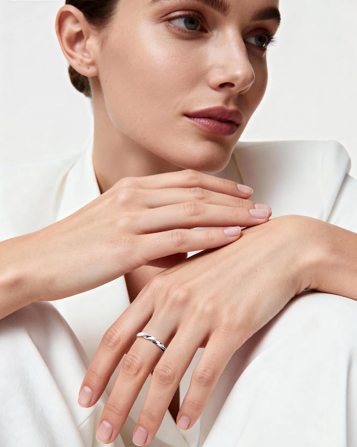 Twist Rings for Women - Adjustable 925 Sterling Silver Open Ring, Unique Stackable Fashion Statement Jewelry with Spiral Design - Image 2