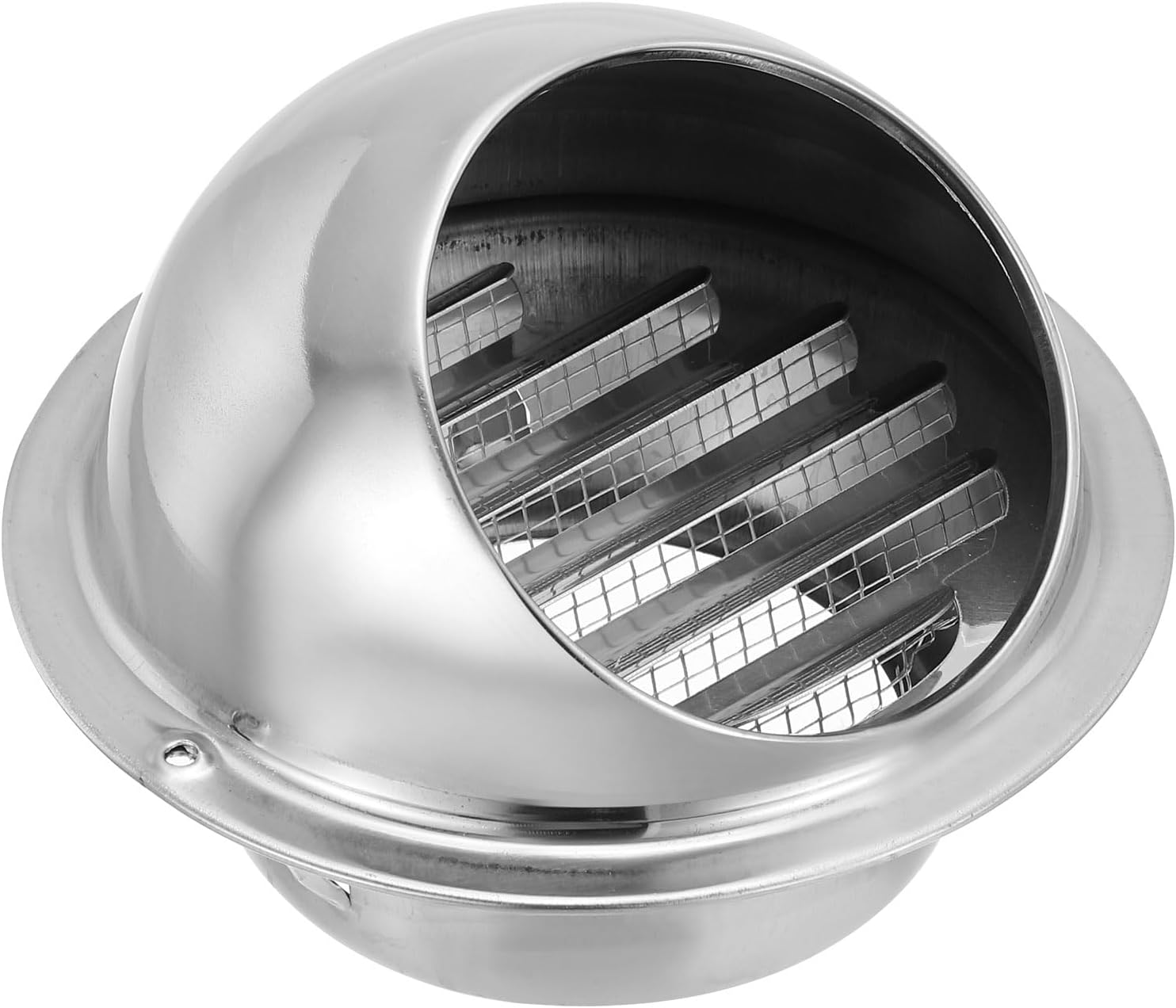 PATIKIL Exhaust Air Vent Cover 3.9 Inch, Stainless Steel Wall Vent Cover Round Exhaust Grille Ventilation Outlet Duct Air Vent Dryer Hood for HVAC System