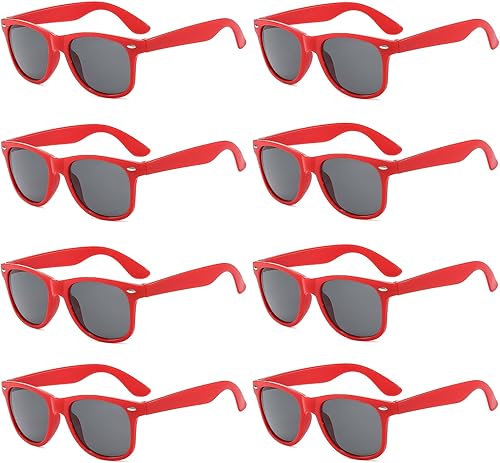 Vista 22 de Suministros para regalos de fiesta de colores neón Paquete de 8 gafas de sol unisex Varios