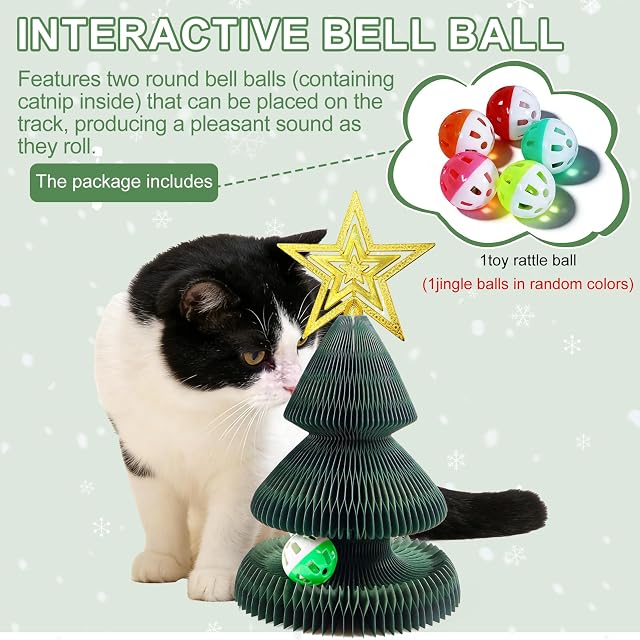 Foto 8 de 8 de Rascador de Cartón Ondulado, Rascadores de Gatos con Cascabeles, Rascador para Gatos Órgano Mágico