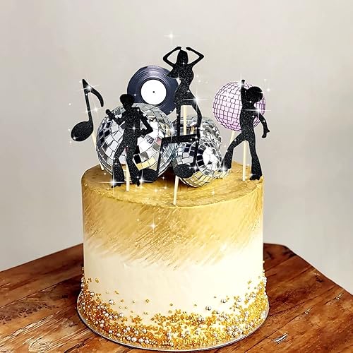 Miniatura 5 de LaVenty Decoración para cupcakes de discoteca de los años 70, decoración de cupcakes de discoteca de los años 70, decoración de fiesta de fiebre del