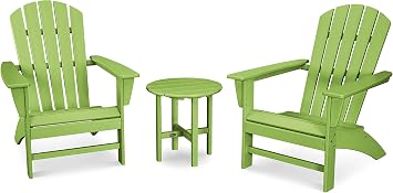 POLYWOOD Nautical 3-Piece Adirondack Chair Set