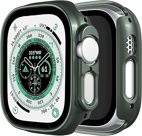 Vista 14 de Miimall Funda para Apple Watch Ultra 1, 2, 3, 1.929 in (sin protector de pantalla), marco protector completo, ligero, a prueba de golpes, protector