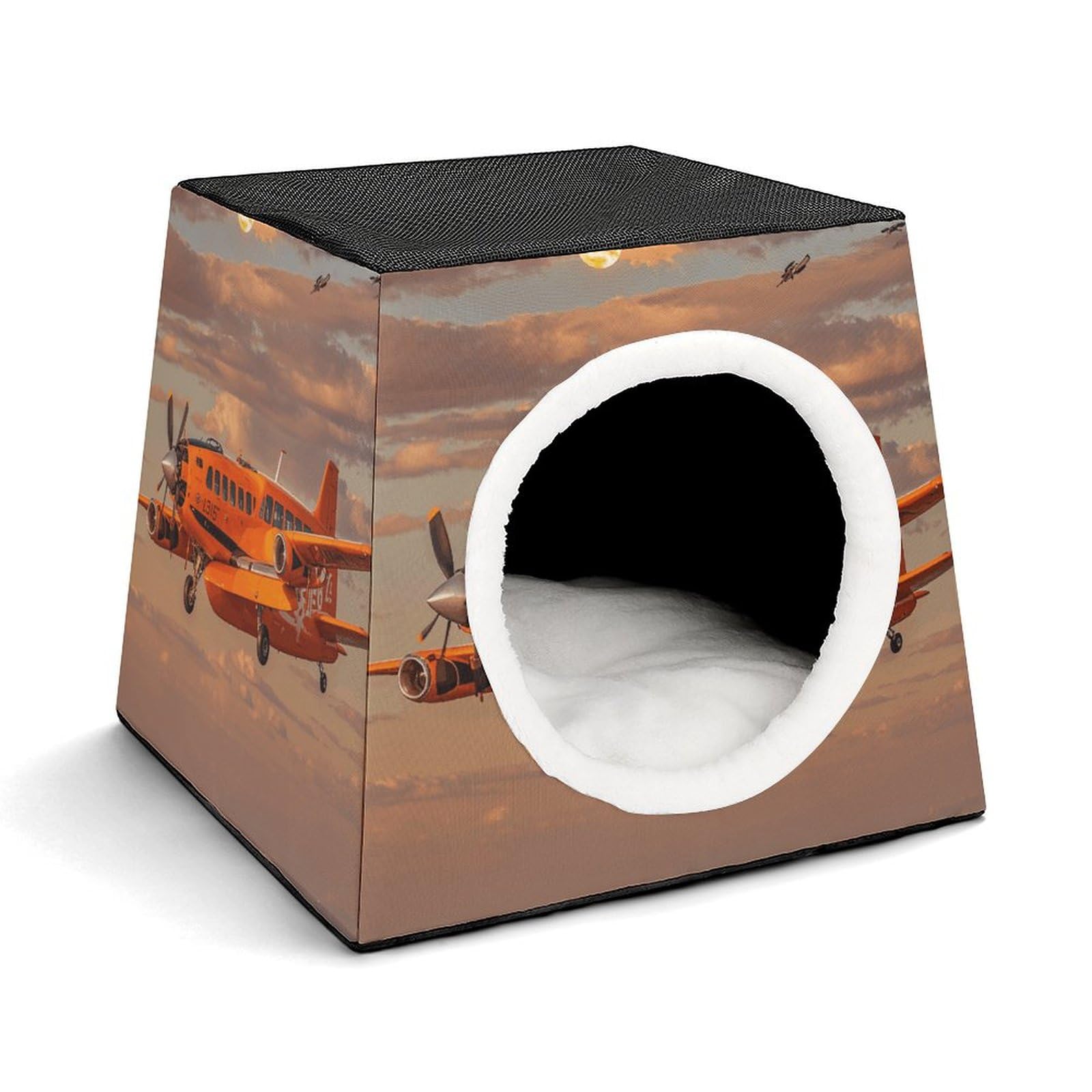 Maison pour animaux de compagnie chaude orange pour rassurer les chats anxieux