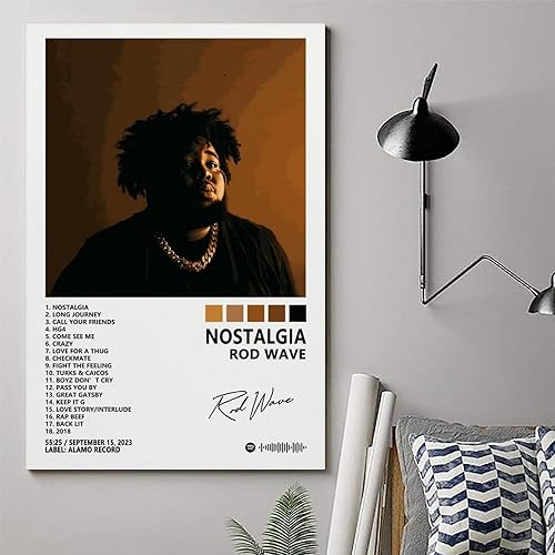 Miniatura 6 de BIBII Póster con diseño de ondas de barra, pósteres de Nostalgia para habitación, estética, lienzo, decoración de pared, 12 x 18 pulgadas (11.8 x