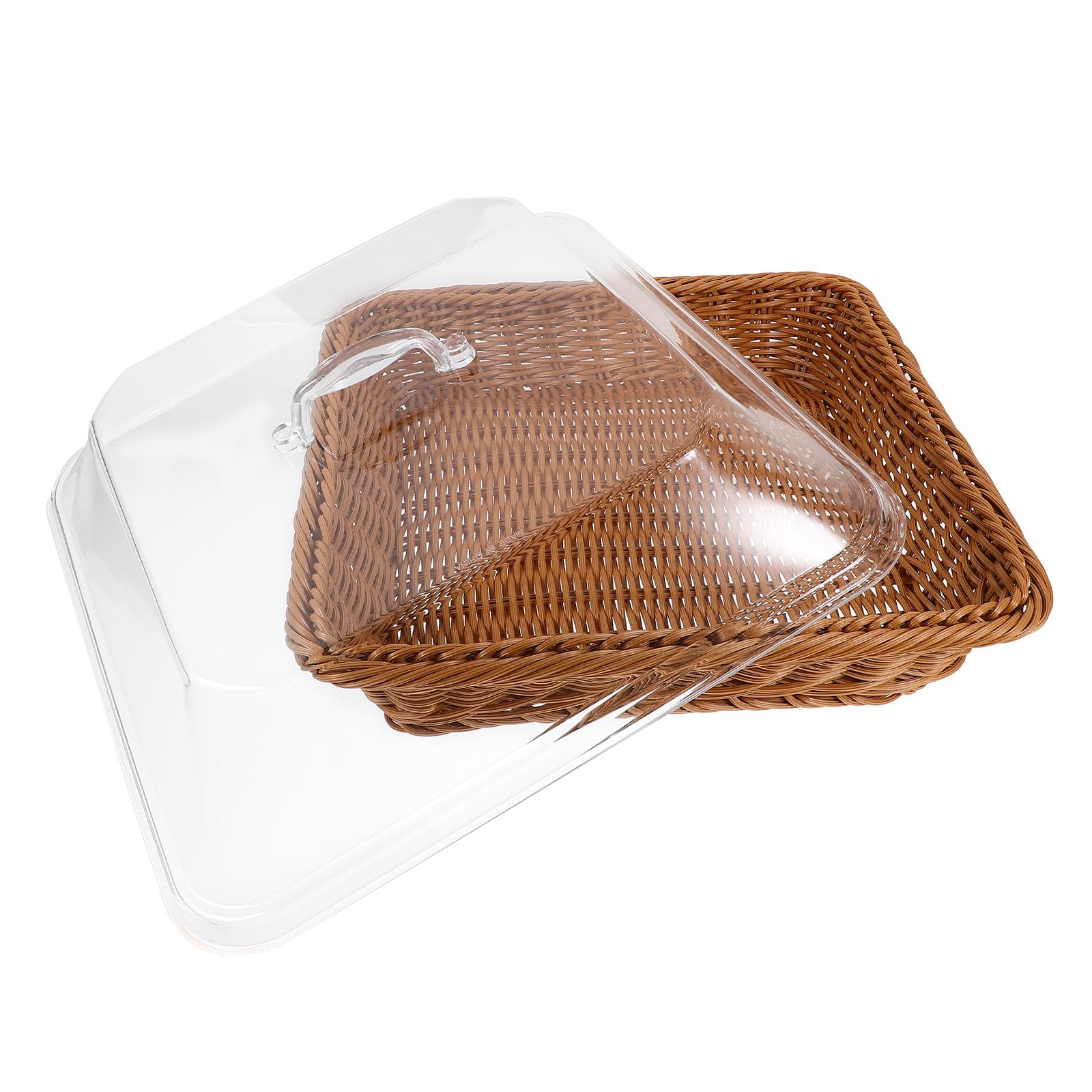 Panier Tressé Pain Rond Marron, Plateau de Service Polyvalent