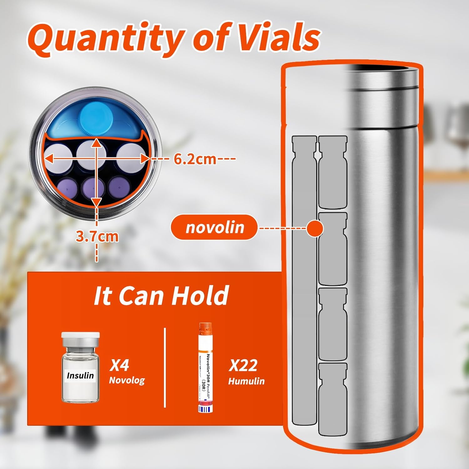 Bogush Large 60H Insulin Pens Cooler for 6-8 Pens Travel Case Temp Display Medication Cooler for Travel TSA Approved Medicine Cooler Medical Diabetic Travel Cooler Bag Epipen Carry Case Red