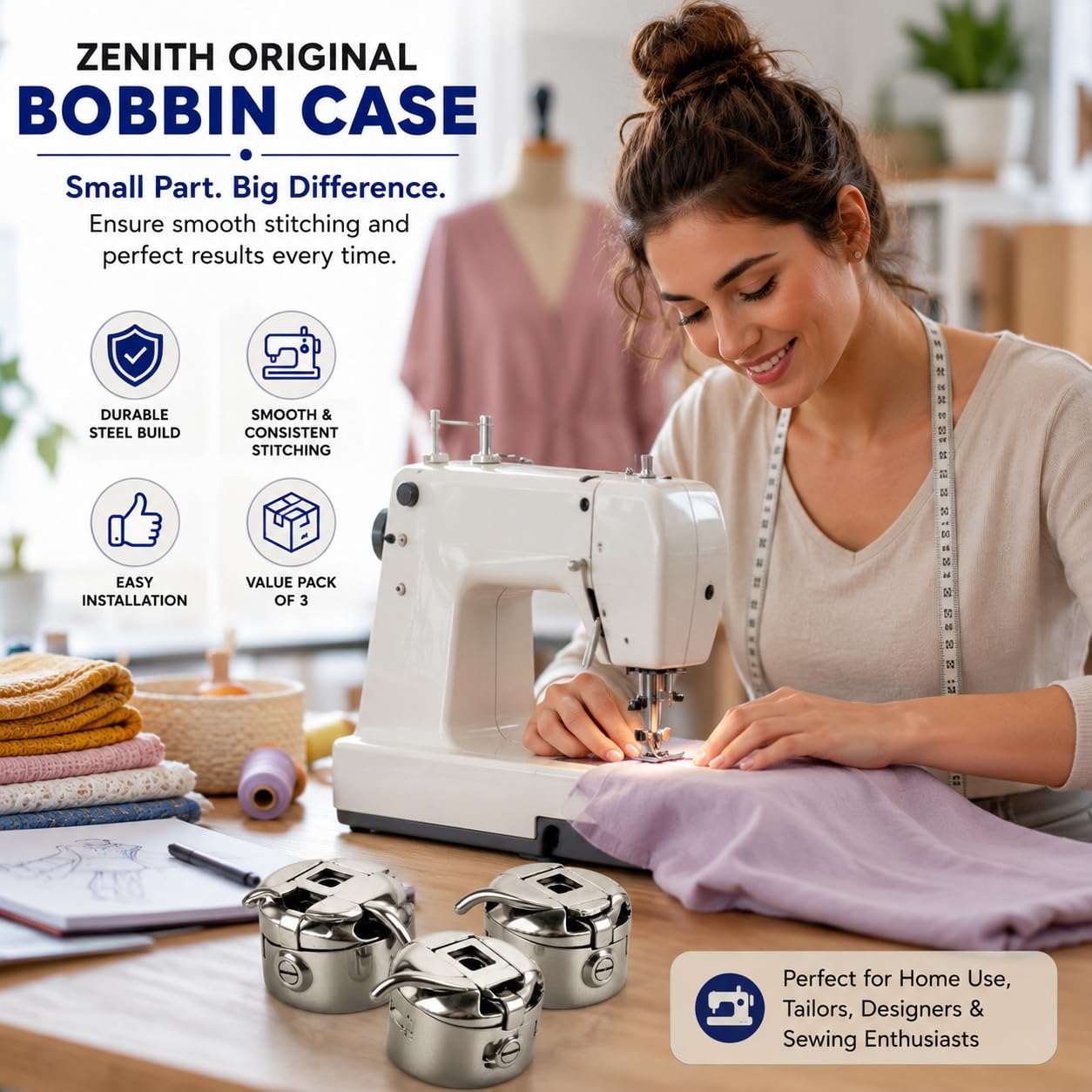 Zenith Original Bobbin Case, Set of 3, Durable Bobbin Case,Steel — Amazon image 9