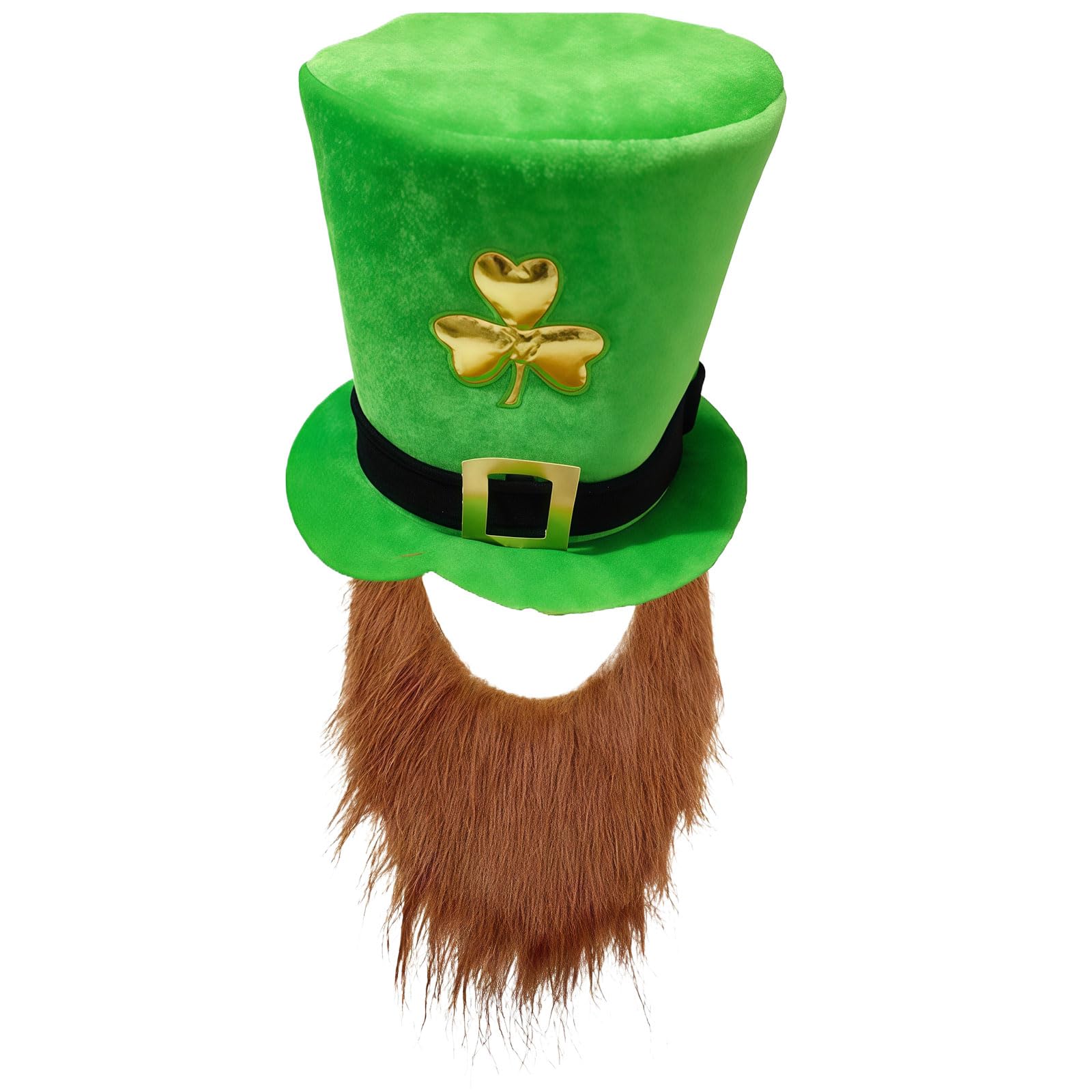 GWAWG Adult Deluxe Green Leprechaun Top Hat with Ginger Beard St Patrick's Day Accessories Velvet Hat Fancy dress St Patricks day decorations, Leprechaun Costume, St Patricks Day Accessories