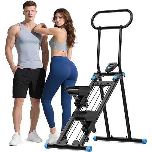 Stair Stepper for Home Gym,Folding Vertical Climber Cardio Exercise Machine,Stair Climber for Full Body Workout with Adjustable Handlebar for Women & Men