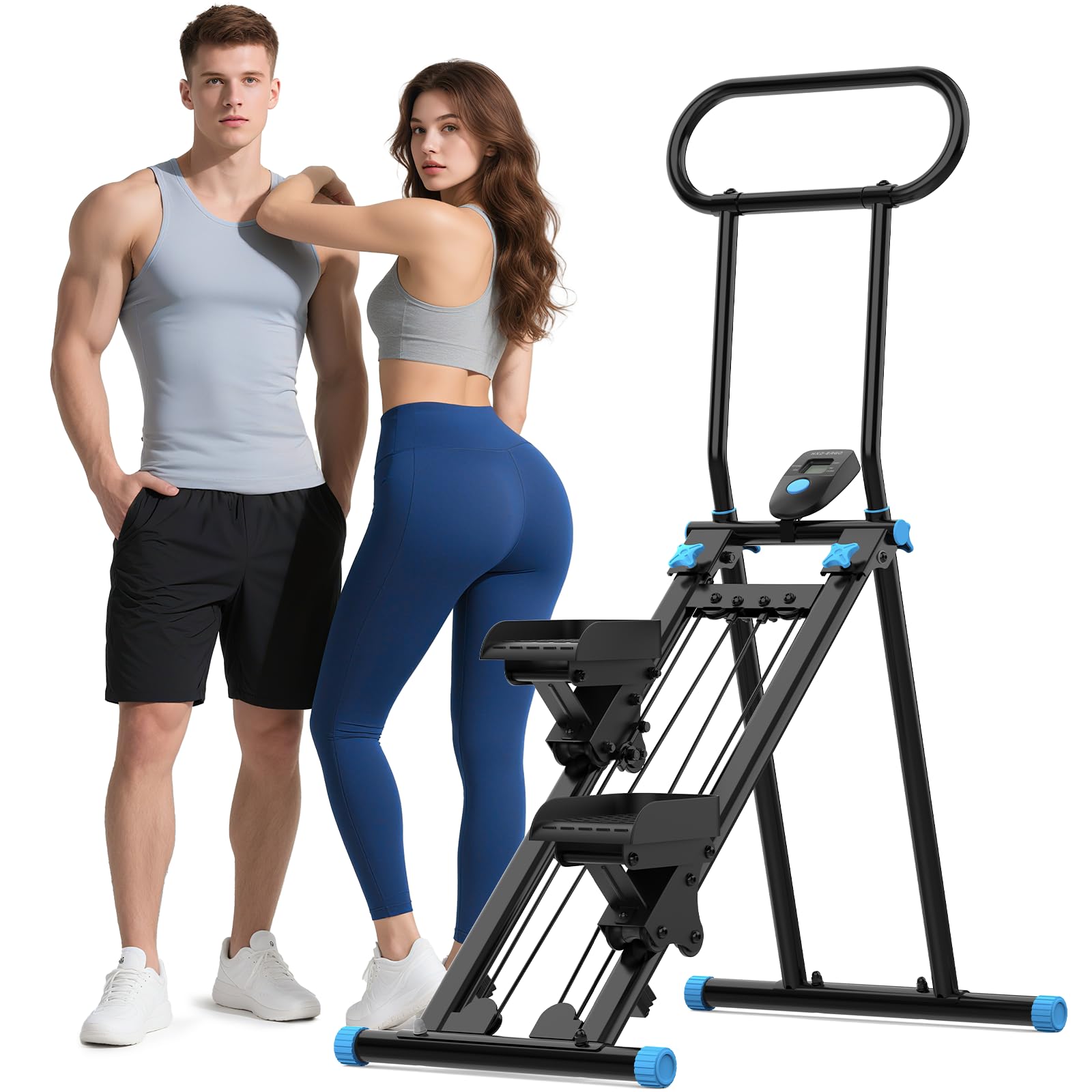 HXD-ERGO Stair Stepper for Home Gym,Folding Vertical Climber Cardio Exercise Machine,Stair Climber for Full Body Workout with Adjustable Handlebar for Women & Men