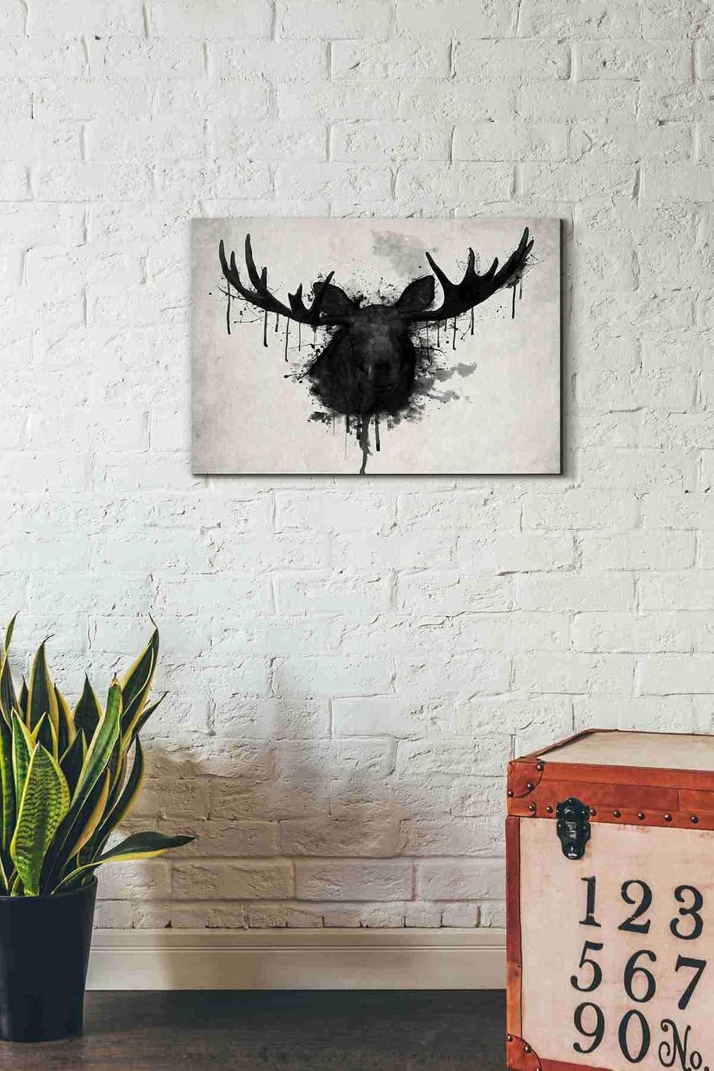 Cortesi Home EPIC-CA1826373 "Moose" By Nicklaus Gustafson Gisele Canvas Wall Art, 18"X26", Black