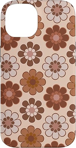 Miniatura 4 de iPhone 11 70s Retro Floral Patrón en Marrón, Bronceado y Camel Case