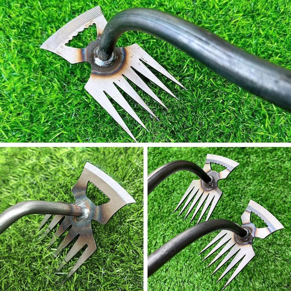 Anyingkai 2 Pezzi Sarchiatore Manuale con Manico,Earchiatore per Erbacce Professionale,Attrezzi per Diserbo,Estirpatore Erbacce orto,Diserbatrice Manuale,Estirpatore Erbacce Manuale (2 Grandi)