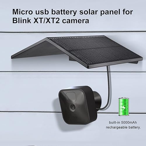 Miniatura 3 de Panel solar compatible con Blink Outdoor, Blink (3 generación) y cámara Blink XT2XT, batería recargable integrada de 5000 mAh para cámara de