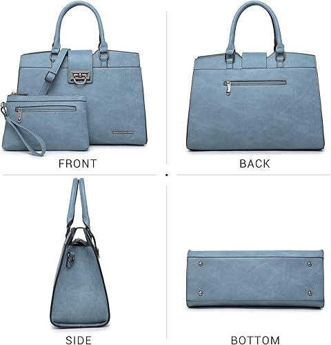 Miniatura 2 de Dasein Bolsos de mano para mujer, monederos con monograma, bolso grande para mujer, bolso de hombro, bolsa de trabajo con asa superior, juego de 2