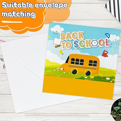 Miniatura 3 de Tarjetas postales de bienvenida 4D desplegables con luces, suministros de regreso a clases, regalos para la escuela, regalo para el primer día de