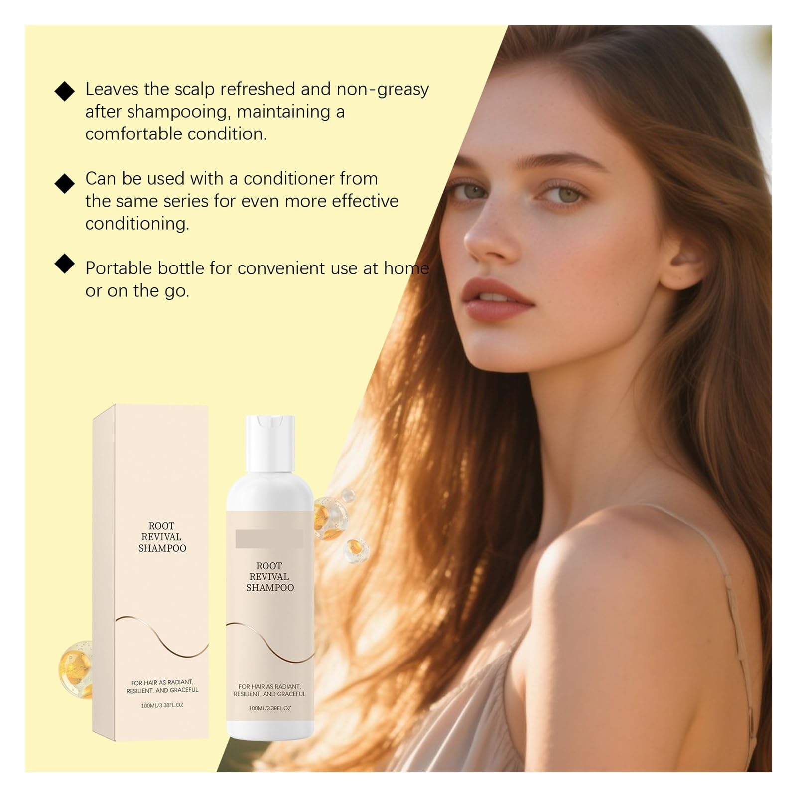 Champú Hidratante | Hace que el cabello sea brillante y fuerte, y repara el cabello dañado.(3pcs)