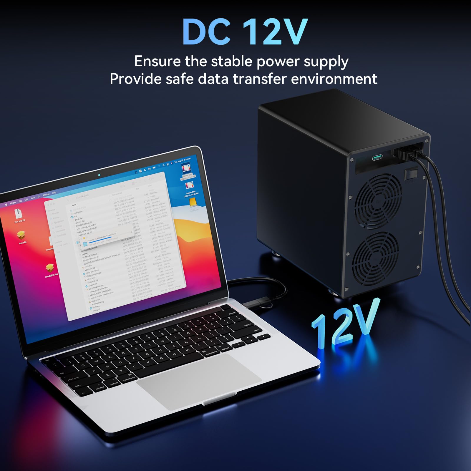 Boîtier de disque dur à 6 baies avec ventilateur pour disque dur SATA HDD/SSD 2,5/3,5" avec USB A/C 3.2 Gen 2, prend en charge l'expansion à chaud, Daisy Chain Expansion, boîtier de disque dur sans