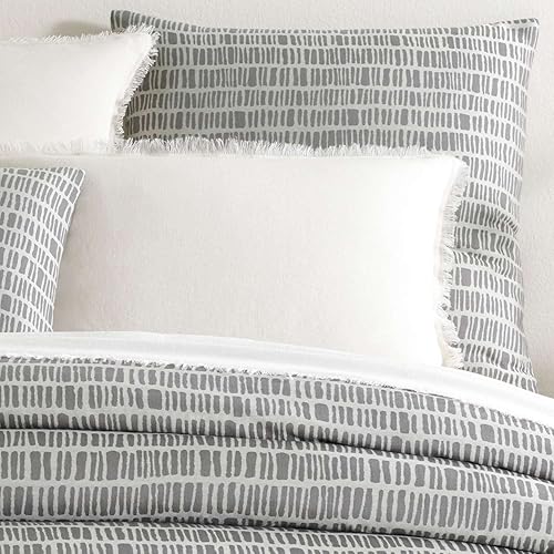 Pine Cone Hill Talus - Funda de edredón de granito, tamaño estándar, patrón gráfico gris