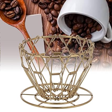 Coffee Filter, Stainless Steel Foldable And Portable Coffee Dripper Easy To Clean for Cake Type Filter Paper for Home Travel Camping Outdoor Sports