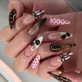French Tips False Nails with Dot Gradient Design Elegant Manicure Accessories for Women French Design False Nail