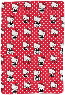 Hello Kitty Polka Dot Bedding Super Soft Cozy Blanket, 62 in x 90 in, (Officially Licensed Product) by Franco Collectibles