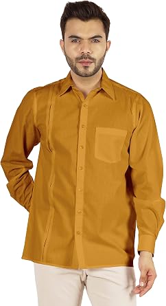 BESTMAN Solid Formal Button Down Shirt for Men Long Sleeve with Patch Pocket Business Wear