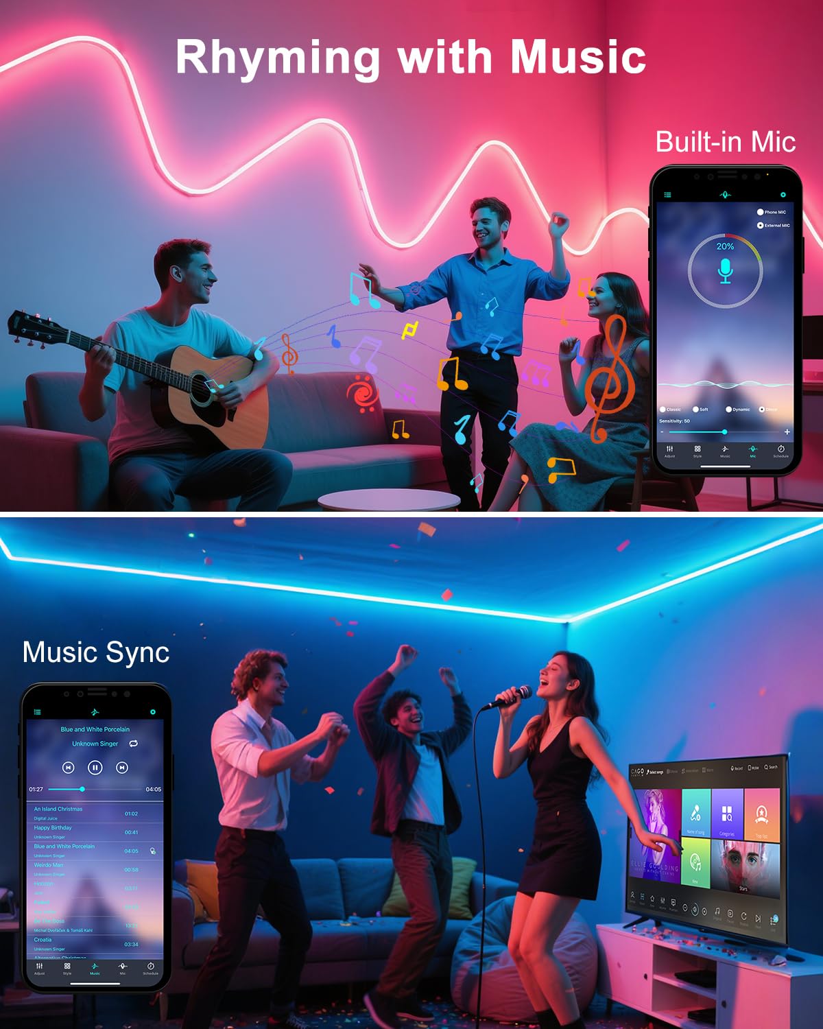 ALITOVE 25M RGB Neon Streifen 230V LED Outdoor Strip mit APP/Fernbedienung IP65 Wasserdicht Flexibel Lichtschlauch Musik Sync für Home Spielzimmer Innen- und Außendekoration