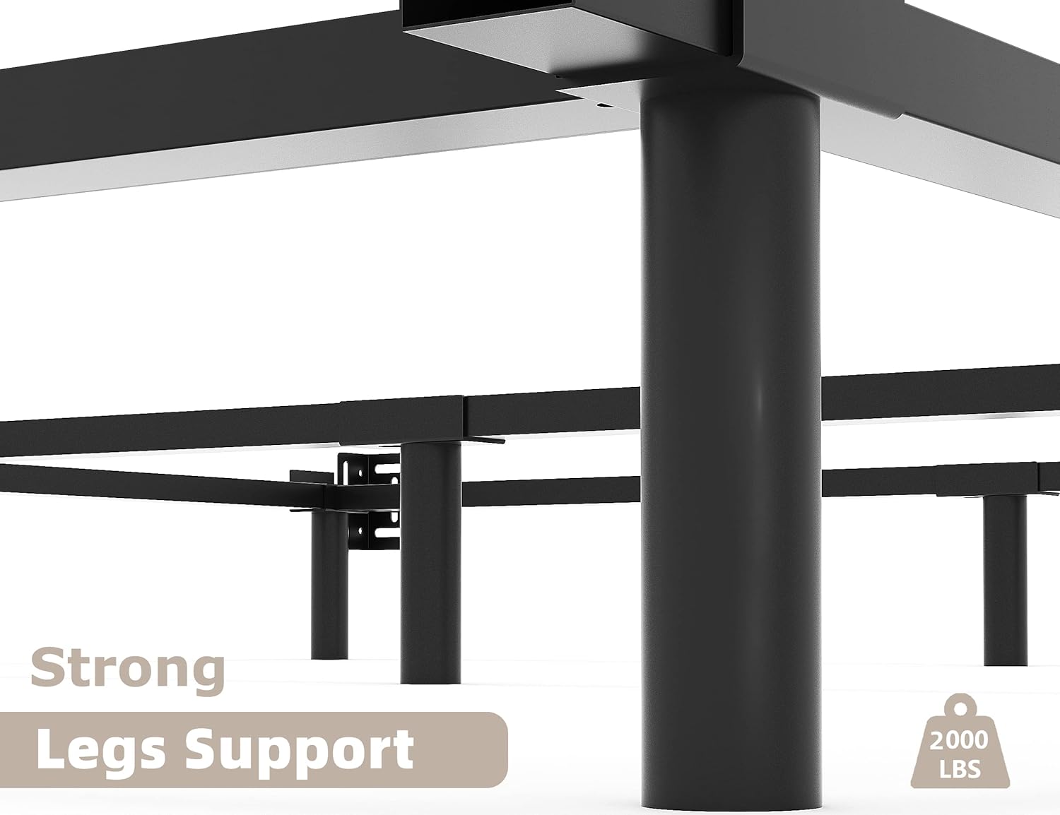 Twin XL Bed Frames, 7 Inch Metal Platform Bed, Box Spring Foundation, 6-Leg Support, Noise-Free, Easy Assembly, Black…