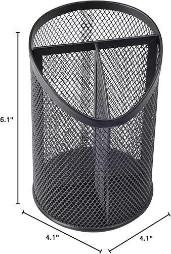 Miniatura 3 de Lorell Organizador de escritorio de mallaalambre negro, 6.1" x 4.1" x 4.1"