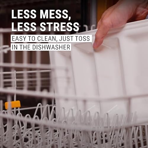 Miniatura 6 de GUYTRENDz Plato apilable para servir tacos con divisores, elegante soporte para tacos de China con 3 ranuras y 1 sección plana, plato de cena