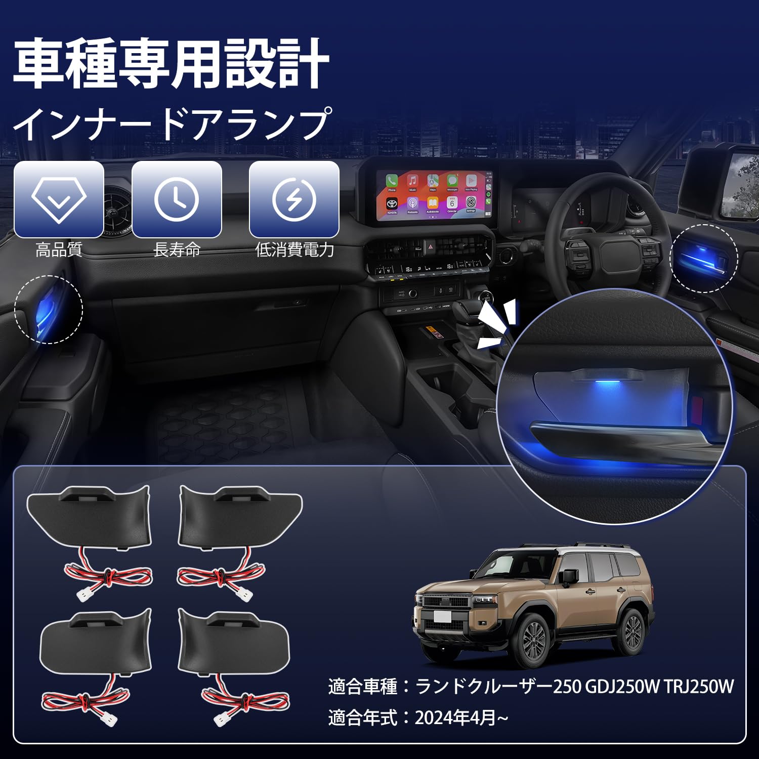 Amazon | Mixsuper ランドクルーザー250 インナードアハンドル LED
