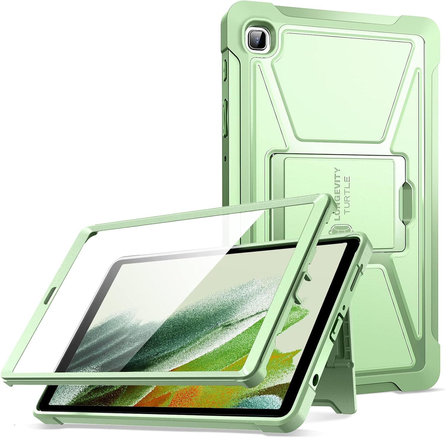 ZtotopCases Samsung Galaxy Tab A7 Lite Case 8.7" with Built-in Screen Protector & Kickstand, Dual-Layer Shockproof Full-Body Protective Cover for 2021 Galaxy Tab A7 Lite (SM-T220/T225/T227) (Green)