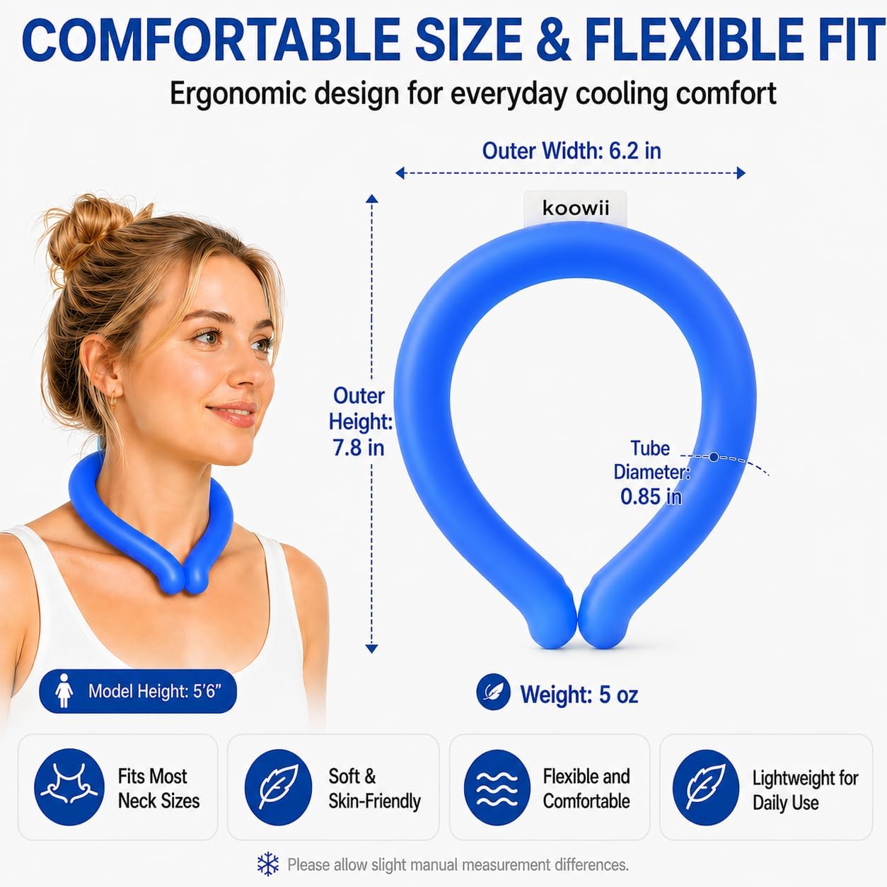 2-Pack Neck Cooling Tubes with Insulated Carry Bag | Reusable PCM Neck Cooling Rings, Hands-Free Wearable Neck Cooler for Summer Travel, Outdoor Work, Walks, and Sports