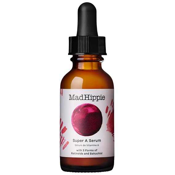 Mad Hippie Super A Retinol Serum for Face Potent Skin Repair & Anti-Aging Serum with 3 Retinoids, Bakuchiol + Hydrating Hyaluronic Acid, 1.02 Oz