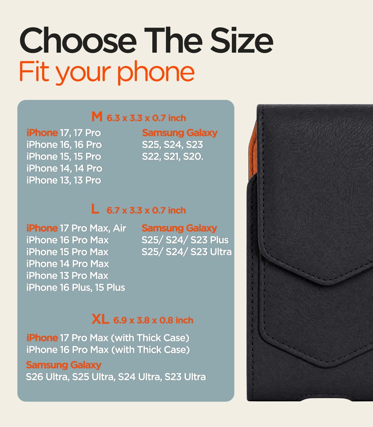 Leather Phone Holster for iPhone 17/16/15/14/13/12 & Pro Series image 2