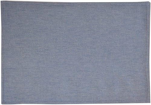 Sweet Pea Linens Juego de dos manteles individuales rectangulares de mezclilla azul