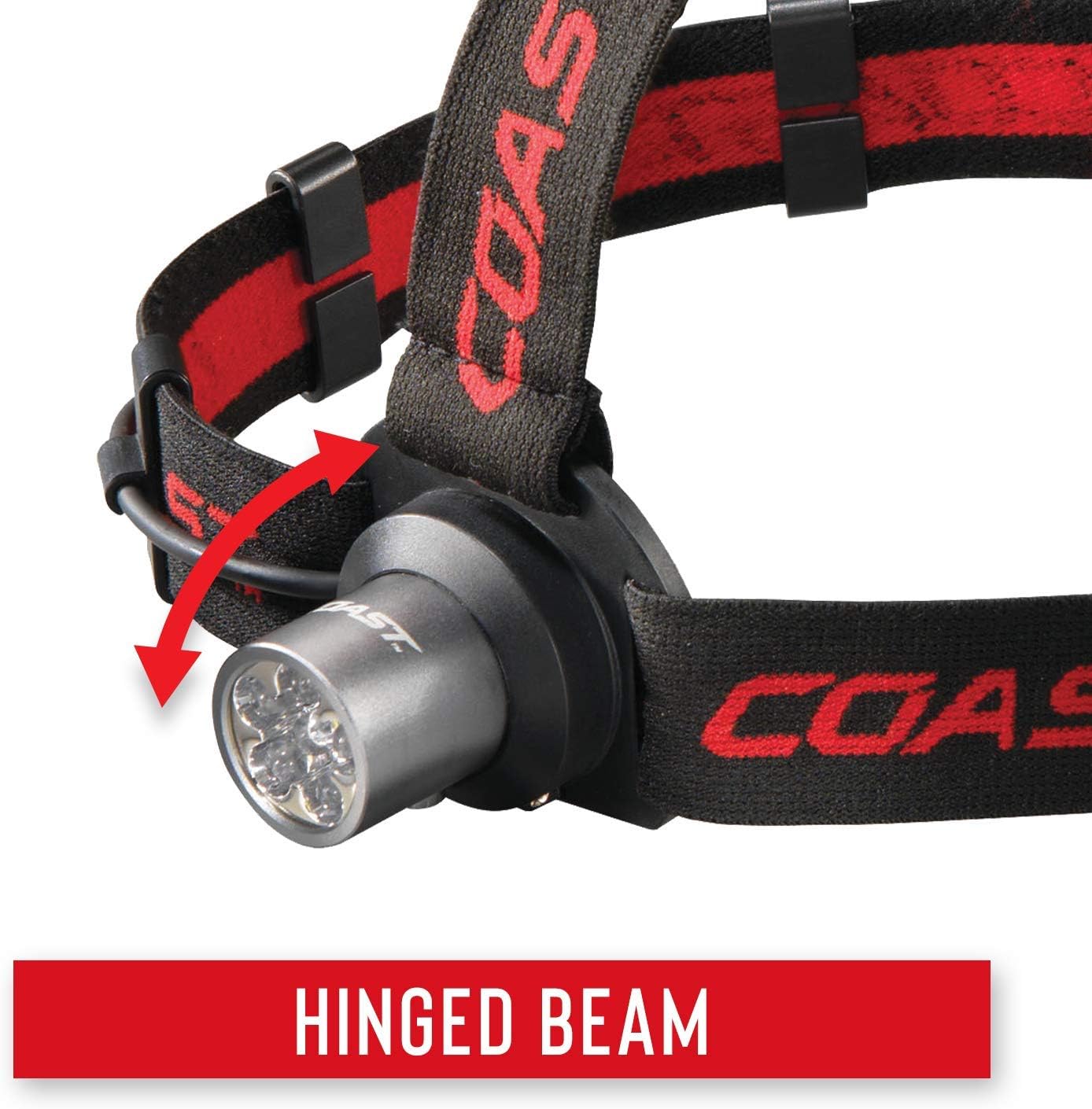 COAST® HL5 175 Lumen Utility LED Headlamp with Hinged Beam Adjustment and Hard Hat Compatibility, black
