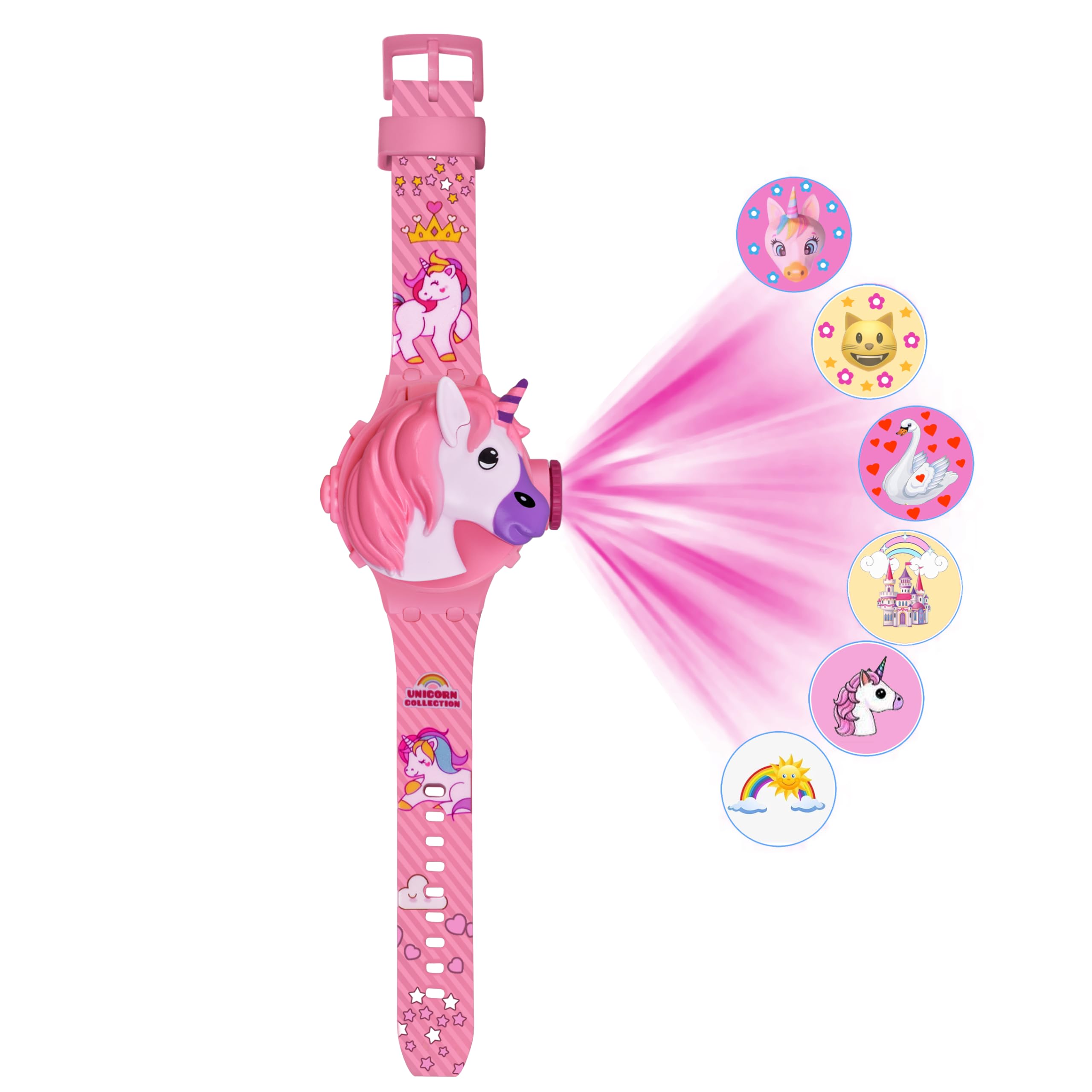 SWADESI STUFF Silicone 3D Cartoon Back Ground Multilight Digital Kids Watch for Girls (3D Projector), Band_Purple (Pink) (B0DCTL6WB1) Amazon Price History, Amazon Price Tracker