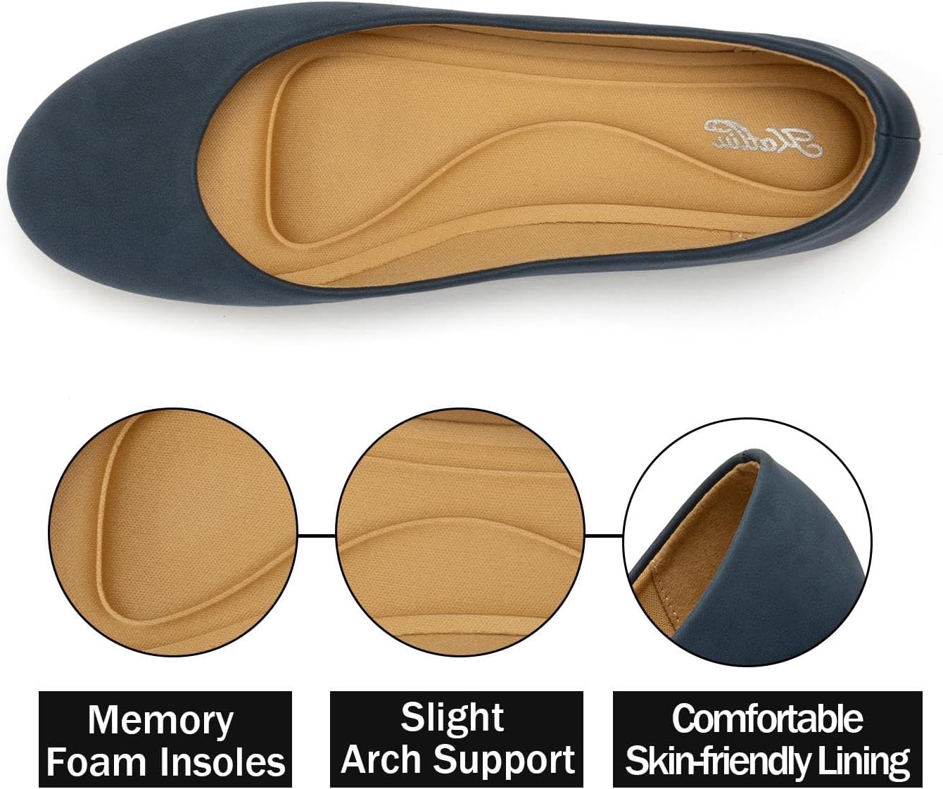katliu Women Comfort Flats Round Toe Ballet Flats Slip on Walking Flat Shoes - Image 4
