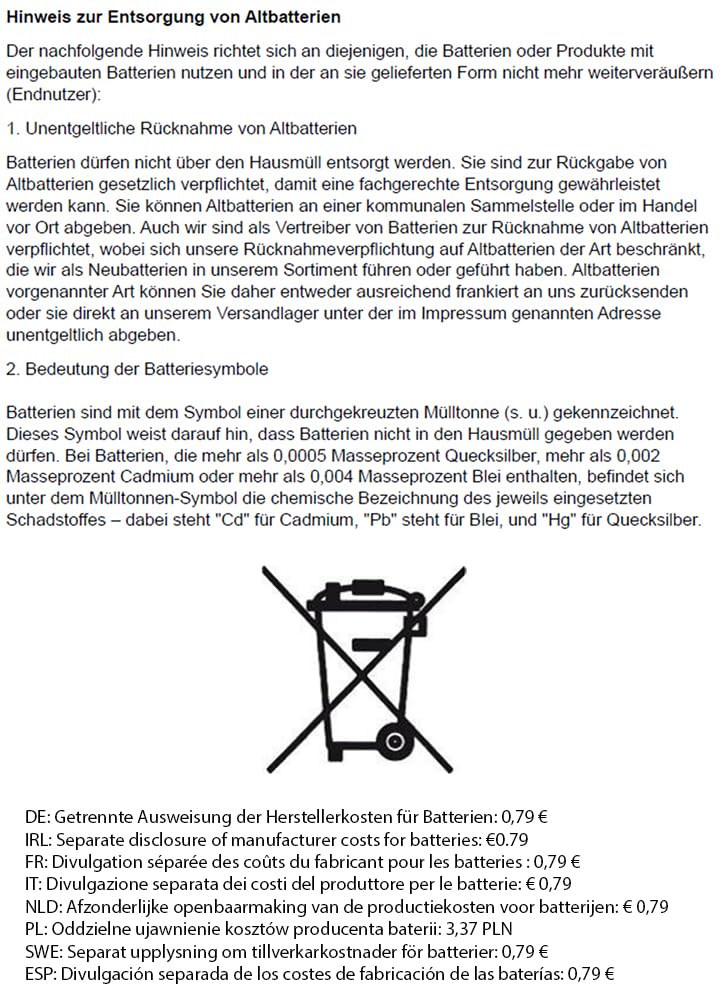 HEADNMORE® Paquete - Parkside Performance® 20V 12Ah Batería Inteligente PAPS 2012 +Llavero +Soporte de pared