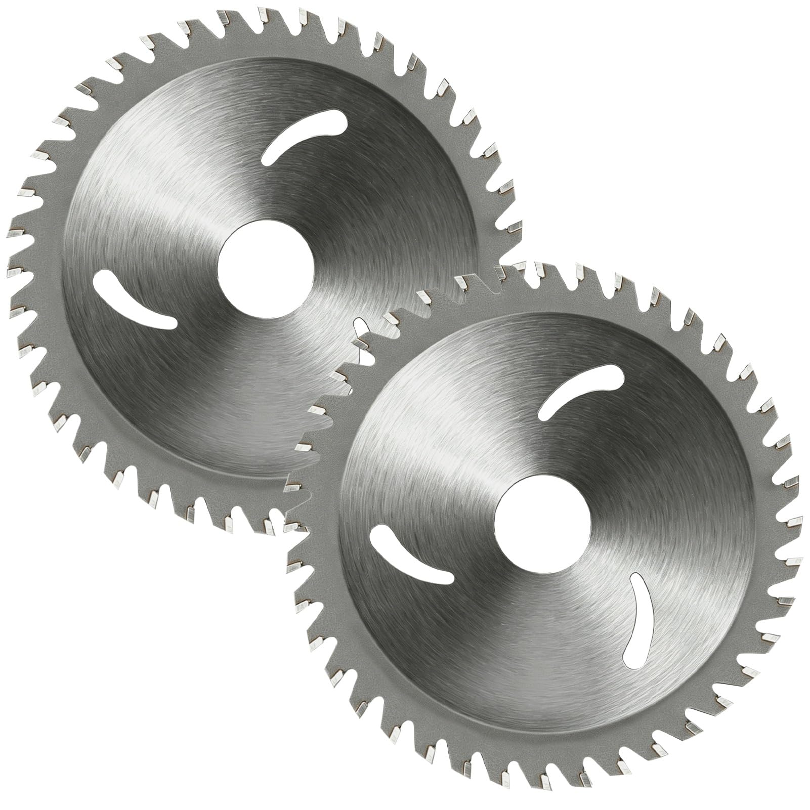 2Pcs 4 Inch 40T Angle Grinder Circular Saw Blades, 108mm Carbide Wood Cutting Disc Professional Woodworking Blade for Hardwood Softwood Plywood Plastic PVC Lumber Laminate Drywall Fine Finish Cuts